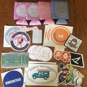 Preppy stickers and koozies